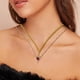 thumbnail image 3 of Red Crystal Heart-shaped Dagger Pendant Layered Necklace With French Women's Collarbone Chain, 3 of 5