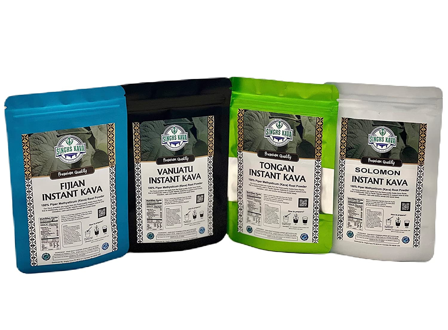 SINGHS Micronized Instant Kava Powder Sample Pack, 4