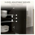 thumbnail image 5 of Kitchen Sideboard Cabinet, Farmhouse Buffet with Barn Doors, Black, 5 of 9