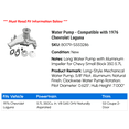 thumbnail image 2 of Water Pump - Compatible with 1976 Chevy Laguna, 2 of 2