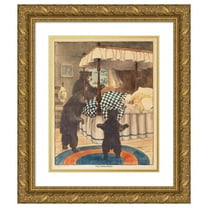 Elizabeth Tyler Wolcott 15x18 Gold Ornate Wood Frame and Double Matted Museum Art Print Titled - The Three Bears (1918)