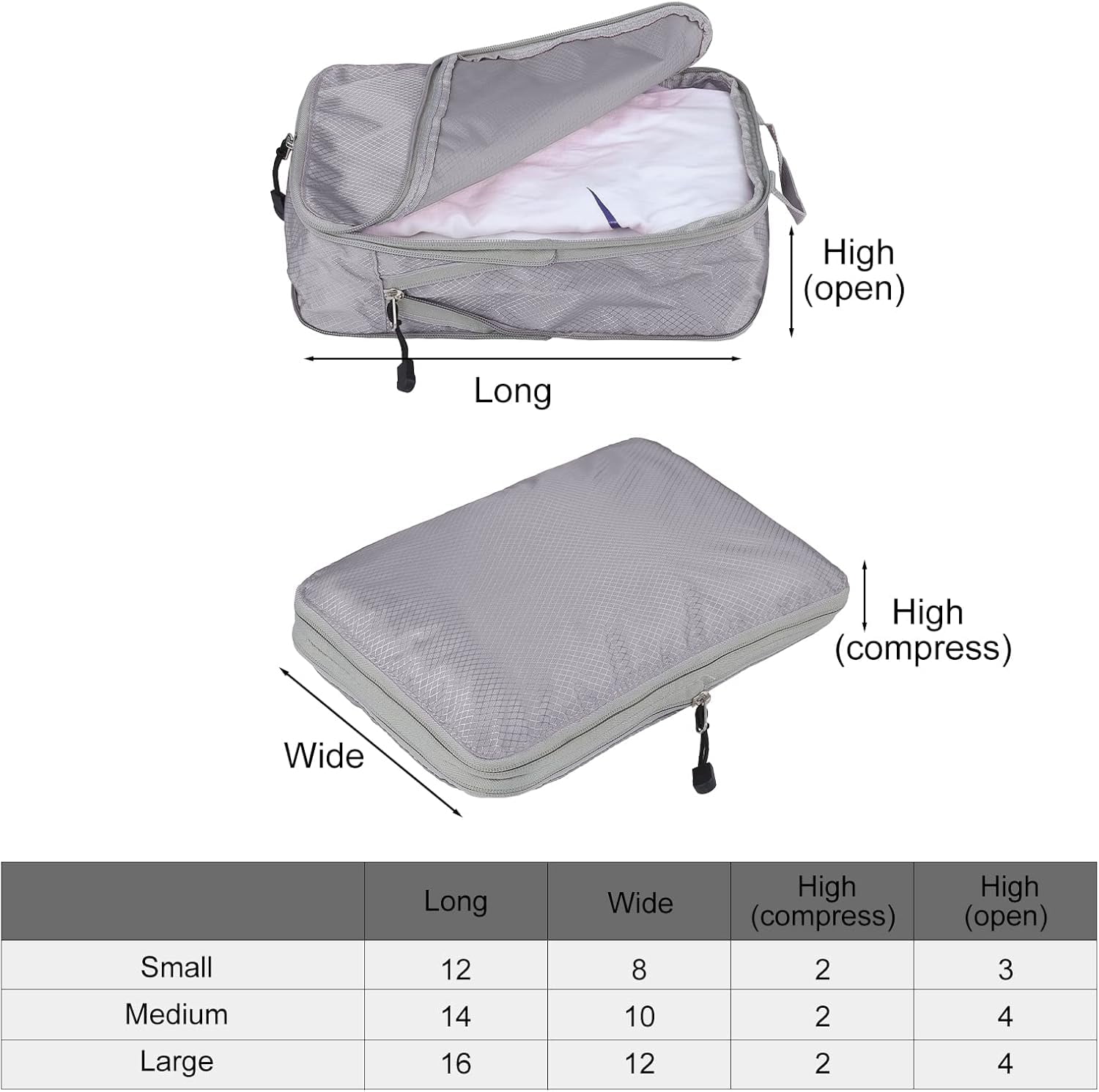 XiHAMA Compression Packing Cube Set for Carrying on Luggage Travel Packing Organizers with Laundry Bag for Backpack