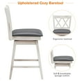 thumbnail image 5 of Giantex 24" Counter Height Cushioned Bar Chair, 360° Swivel Farmhouse Barstool w/Ergonomic Backrest, Waterproof PVC Surface & Solid Wood Structure, 5 of 6
