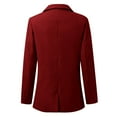 thumbnail image 3 of Vedolay Blazer jacket Womens Lapel Neck Long Sleeve Blazer Button Front Fashion Jacket,Red XL, 3 of 4