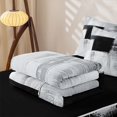thumbnail image 6 of Homewish Black Watercolor Zipper Twin Comforter Sets with Fitted Sheet and 2 Pillowcases,Vintage Geometric Art Zipper Bedding Set,Black Reversible,4pcs, 6 of 8