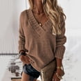 thumbnail image 3 of Pull-Over à Manches Longues Col en V pour Femmes Automne et Hiver Couleur Unie, 3 of 5