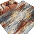 thumbnail image 2 of Brown Beige 8x10 Area Rug for Living Room Sectional Sofa, Gray Abstract Smoky Texture Distressed Mottled Ink Art Washable Non Slip Large Rectangle Area Rug, 2 of 9