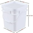 thumbnail image 2 of 3 Gallon Plastic Bucket with Sealed Lid, 4 Pack Small White Square Bucket Pail Food Grade, 2 of 7