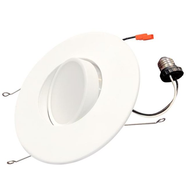 Bulbrite 861498 0,83 Po. Kit de Lumière Encastrée à DEL Intégrée Réglable pour Rénovation avec Cardan - Équivalent de 65 Watts, 2700K - Lot de 4