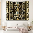 thumbnail image 4 of Decorative Boho Ethnic Large Tapestry Egyptian Hieroglyphs Geometric Shapes Columbian Minoran Tapestry Aesthetic - Moss Bassrelief Dorm Tapestry for House Bedroom Home Dorm College - 51x59in, 4 of 6