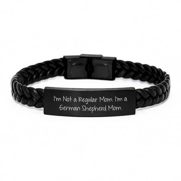 German Shepherd Mom Interlaced Leather Bracelet Gift from Mom to German Shepherd Dog Graduation Unique Gifts