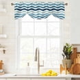thumbnail image 2 of Tie Up Valance for Windows Teal Blue Stripe Waves Curtains Valances Rod Pocket Valance Window Treatments Lines Striped Balloon Curtains for Kitchen Living Room Bedroom Bathroom Decor 42x12 Inch, 2 of 9