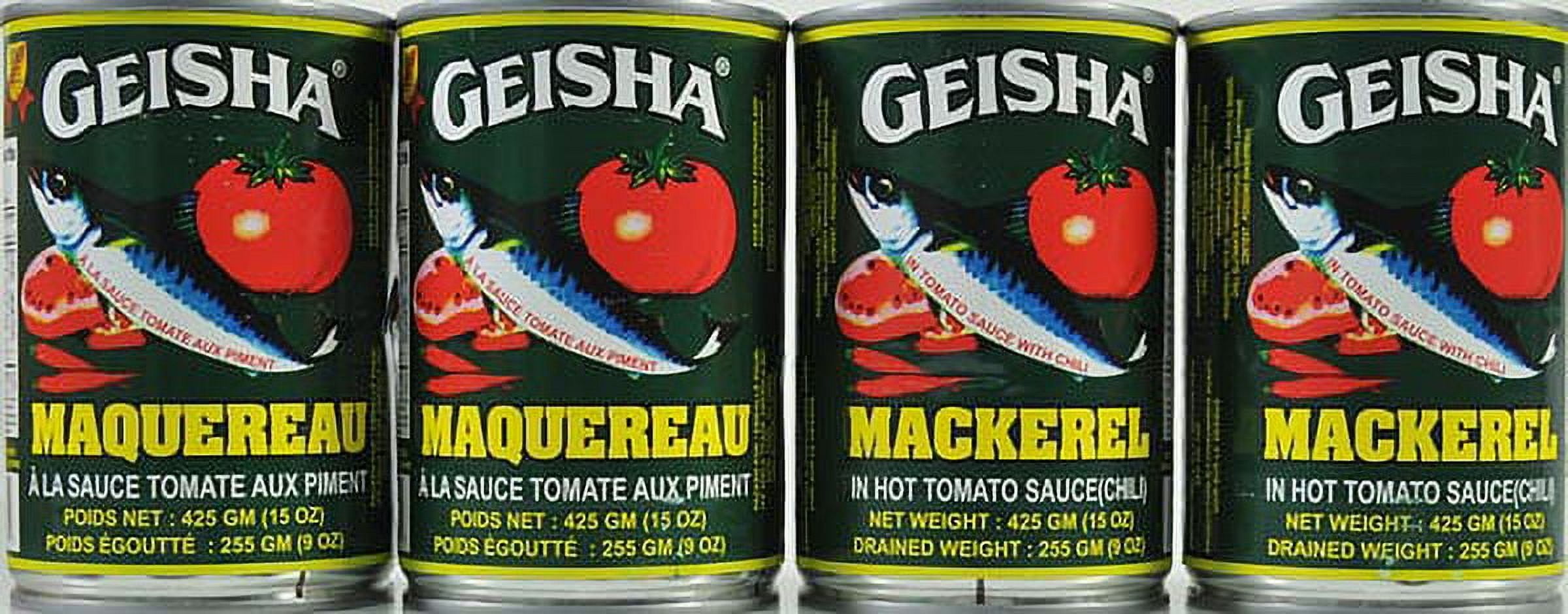 (2 pack) Geisha Mackerel in Tomato Sauce with Chili, 15 oz, in a Can