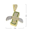 thumbnail image 2 of Collar Dinero Diamantes Torsal HipHop Alas Acero Inoxidable dorado 60 cm, 2 of 8