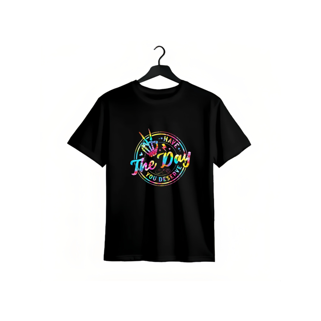 Consigue el día que te mereces: camiseta tie-dye con mano de esqueleto 100 % algodón