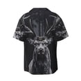 thumbnail image 5 of KLL Majestic Forest Stag Print Men's Shirt Short Sleeve Button Down Summer Cuba Beach Shirts- Large, 5 of 5