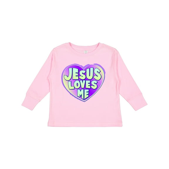 Inktastic Jesus Loves Me Boys or Girls Long Sleeve Toddler T-Shirt