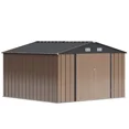 thumbnail image 2 of Homall 10x10ft Outdoor Metal Storage Shed with Lock, Durable Steel Backyard Shed, Brown, 2 of 7