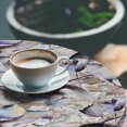 thumbnail image 3 of Ambesonne Vintage Fitted Round Tablecloth, Brush Strokes Retro Flowers, 45"- 56" Diameter, Ceil Blue and Pale Brown, 3 of 5