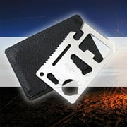 Zupora Stainless Steel Survival Pocket Tool with Can & Bottle Opener, Screw Driver, Inch & Metric Ruler, Cord Cutter, Scraper, Pry Bar, And More, Multifunctional Card Wallet Tool Cards