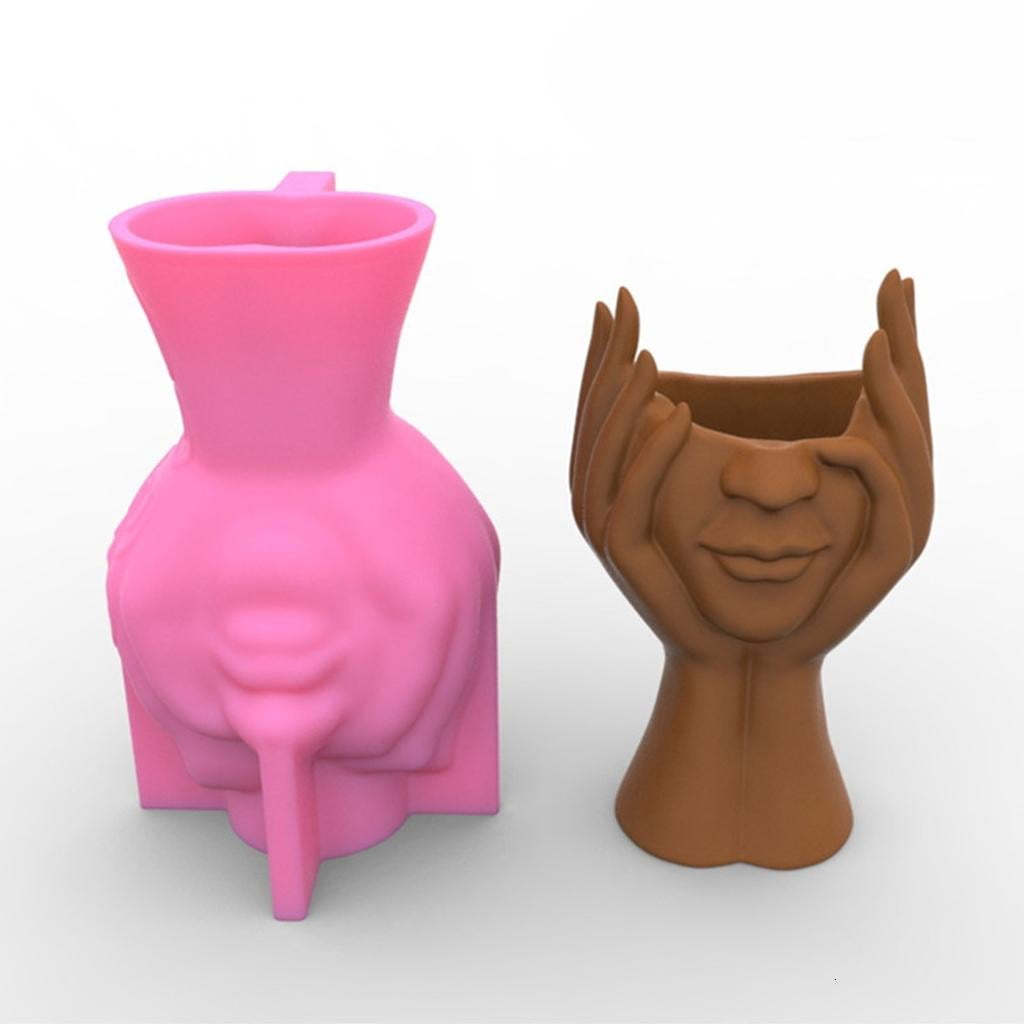 Osdhezcn Flower Pot Silicone Mold Concrete Succulent Planter Mould DIY Candle Holder Mold