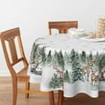 thumbnail image 2 of Christmas Tablecloth × Rectangular Deers Snowman Trees Washable Table Cover for Party Picnic Dinner Decor, 2 of 6