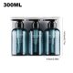 thumbnail image 4 of Yuarrent Paquete de 3 botellas de viaje PET 300ml Dispensador de gel de ducha recargable vacío Boca ancha Reutilizable Gel de baño Contenedor de cocina Juegos de accesorios de baño Gris Azul Yuarrent HA012723-02, 4 of 6
