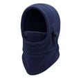 thumbnail image 2 of Xfvqtps Unisex Full Face Mask Lamb Wool Solid Color Adjustable Drawstring Balaclava Outdoor Thickened Cycling Motorcycle Ski Warm Winter Hooded Hat Navy, 2 of 7
