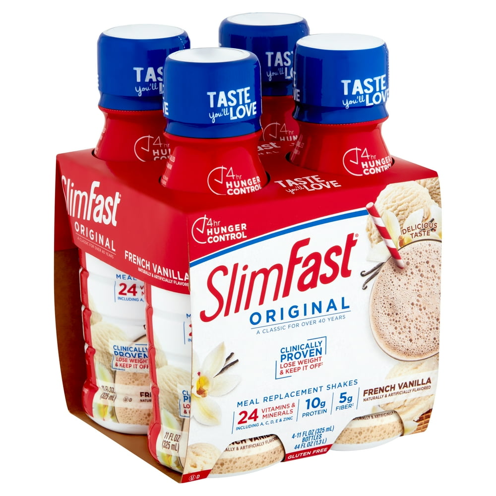 Slimfast Original French Vanilla Meal Replacement Shakes, 11 fl oz, 4