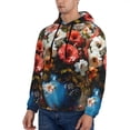 thumbnail image 3 of Picia Elegant Floral Vase Painting Pattern Casual Men's Hoodie - Lightweight Hooded Sweatshirt with Kangaroo Pocket, Comfortable Pullover for Everyday, Travel-3X-Large, 3 of 7