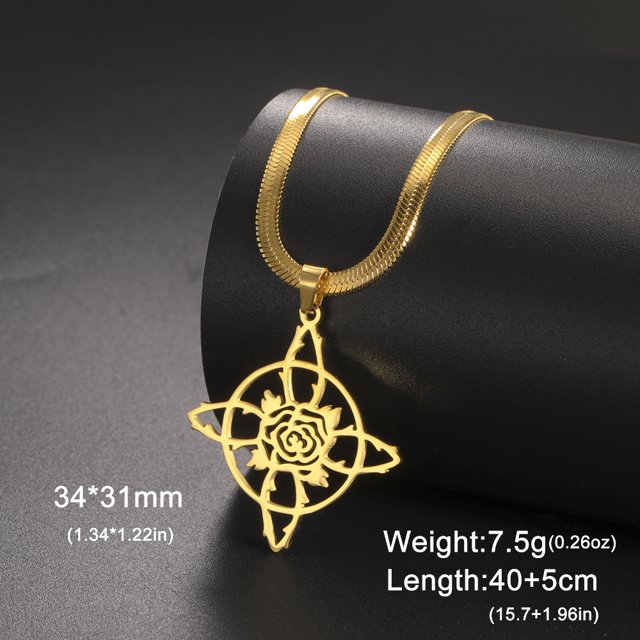 Aoxiang Collar de cadena de serpiente con nudo de bruja para mujer, amuleto Celtics de brujería, joyería de protección Vintage, gargantilla de acero inoxidable, regalo