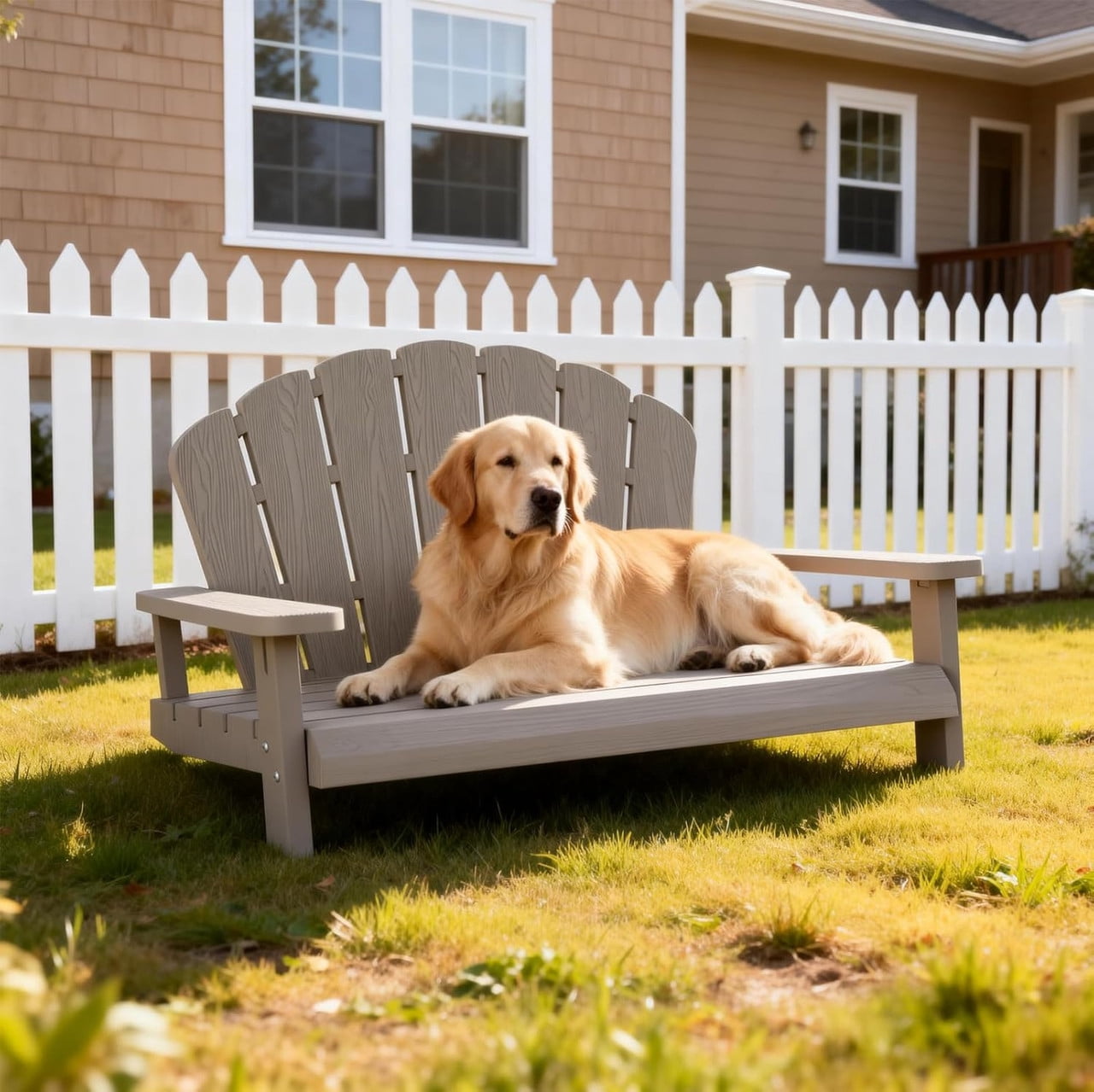 Yardgrace Outdoor Elevated Dog Bed Medium Size Dog, Waterproof & Washable Resin Pet Bed, 40.24 x 20.04 x 30.08 Inches, Easy to Assemble, Gray