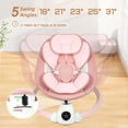 thumbnail image 4 of Baby Swing Rocker for Infants Toddler, 5 Swing Speed, 10 Lullabies, 5-Point Harness, Detachable Cushion & Canopy, Remote Control & Touch Panel, Pink, 4 of 7