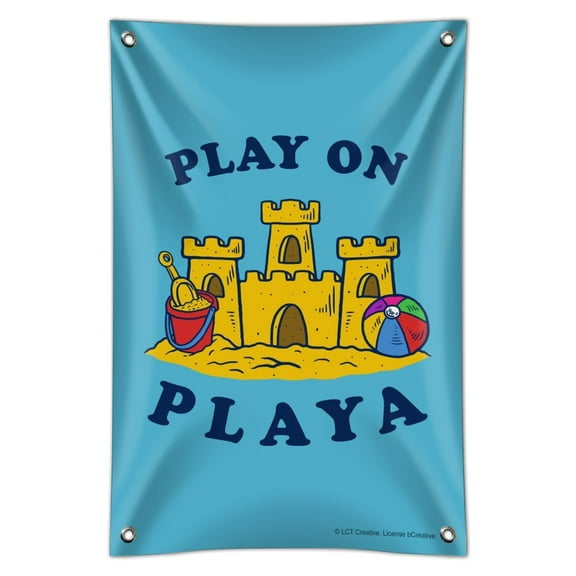 Play On Playa Player Sandcastle Funny Humor Home Business Office Sign