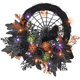 thumbnail image 1 of Corona de Halloween iluminada para puerta principal, decoraciones de fiesta de Halloween con cuervo y telaraña, corona de Halloween con luces y función de temporizador 45 cm esquí esquí Gafas de esquí, 1 of 5