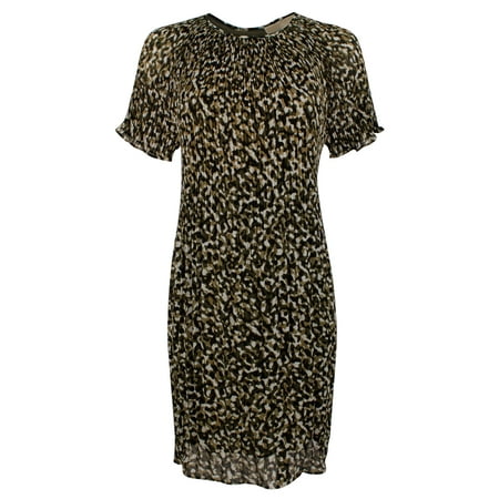 Women's Pleated Camouflage Print Dress SG XSmall