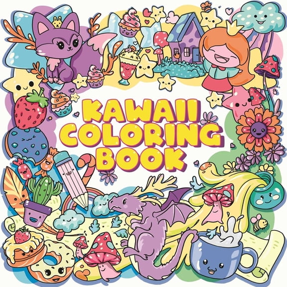 Kawaii Coloring Book: For Teens & Adults, (Paperback)