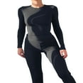 thumbnail image 2 of Femmes Chemise à Manches Longues Slim Fit Cou Basique Pull Tops, 2 of 3