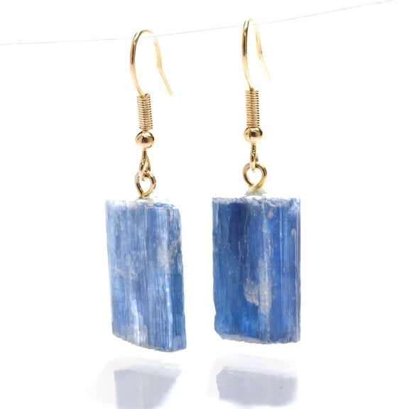 AYANA Natural Blue Kyanite Healing Crystal Earrings for Women | Gold Plated Setting