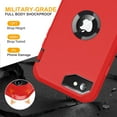 thumbnail image 4 of iPhone SE 2022/2020 Case Built-in Screen Protector Shockproof Dust/Drop Proof 3 in 1 Full Body Rugged Heavy Duty Durable Cover for Apple iPhone SE 3rd/2nd Gen 4.7,Red, 4 of 7