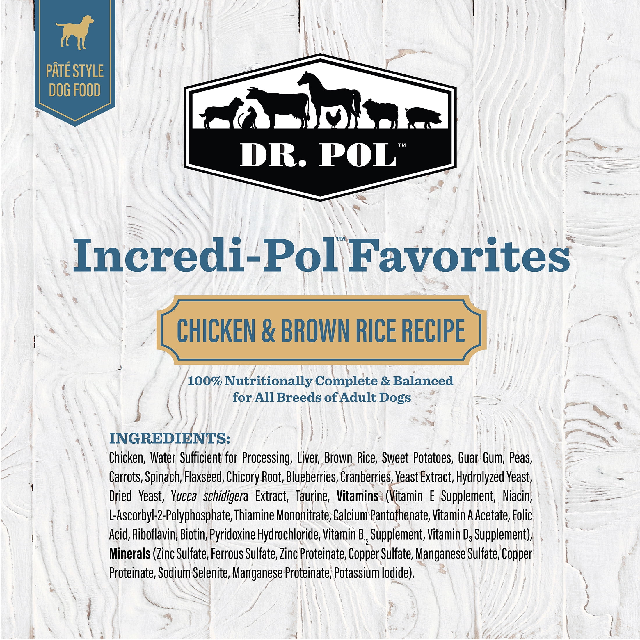 (12 pack) Dr. Pol Incredi-Pol Favorites Chicken & Rice Canned Dog Food, 12.5oz.