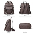 thumbnail image 6 of Shrrie Backpack Purse for Women Fashion Leather Backpack Purse Designer Travel Backpack Convertible Shoulder Bag with Wristlet for Work College, 6 of 6