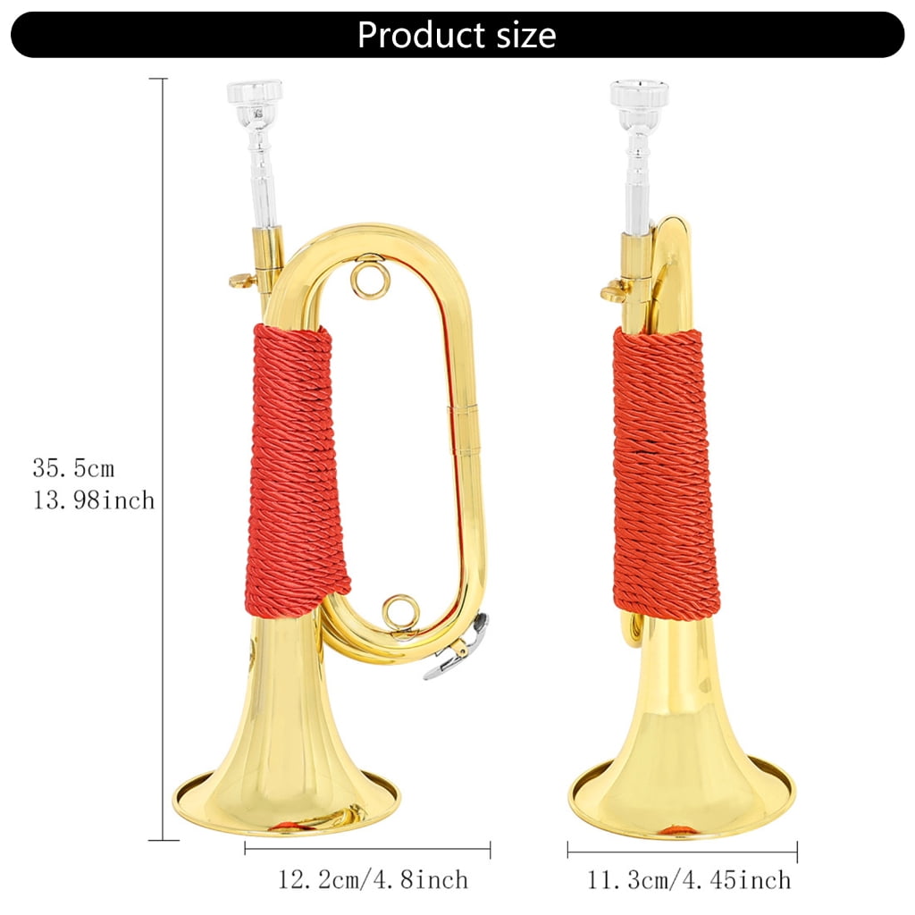 Metal Militaries Cavalry Bugle Trumpet Portables Cavalry Trumpet Brass Instrument