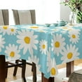thumbnail image 3 of Coolnut Daisy Flower Tablecloth, Waterproof Washable Polyester Square Table Cover, Durable Tablecloth for Kitchen Dining Table Party Decor, 60"X 60", 3 of 7