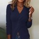 thumbnail image 1 of HongQid Women Fall Tops V-Neck Sweater Knit Wrap Tops for Women Slim Fit Pullover, 1 of 3