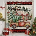 thumbnail image 2 of Shower Curtain 36"W x 72"L Christmas Truck Pine Trees Red Fabric Shower Curtains Set with Hooks Water Repellent Bathroom Curtains Machine Washable Bathroom Accessories, 2 of 9