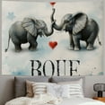 thumbnail image 2 of Orinice Elephants Heart Cute and Funny Tapestry Wall Hanging Unique Style Home Decor for Living Room Bedroom Apartment Farmhouse Dorm 40x60inch, 2 of 6