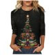 thumbnail image 2 of Pntutb Blusa de manga larga con estampado de cuello redondo informal de moda navideña para mujer Pntutb Pntutb-7035, 2 of 6
