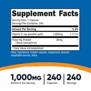 Nutricost Vitamin C with Rose Hips Supplement 1000mg, 240 Capsules