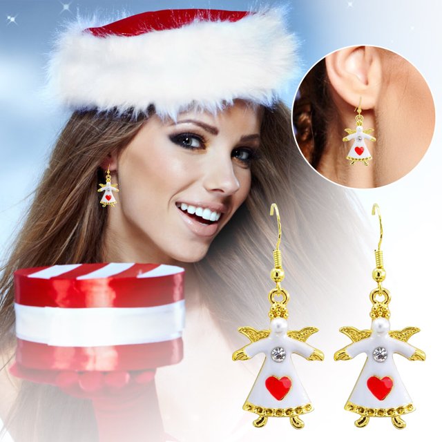 Christmas Stud Earrings Creative Women'S Versatile Christmas Angel